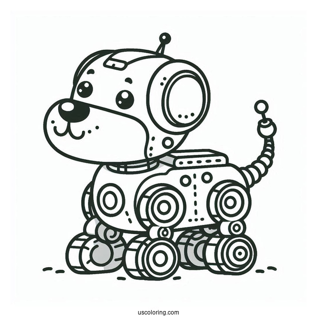 Coloring Page Of Robot Dog To Color