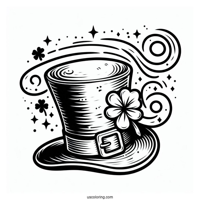 Lucky St Patrick_s Day Hat To Color