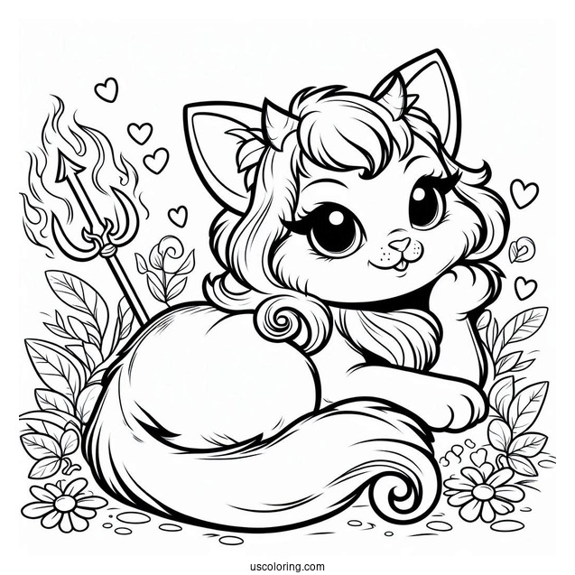 Lucifer Cat Coloring Sheet
