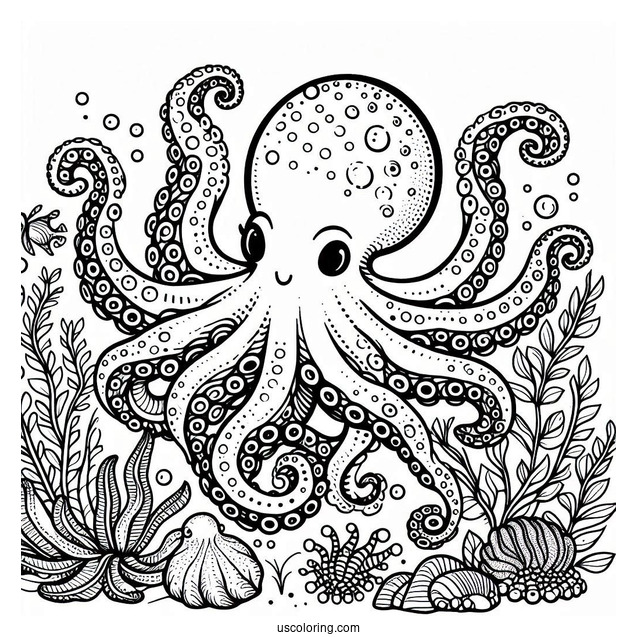 Pacific Octopus Coloring Page