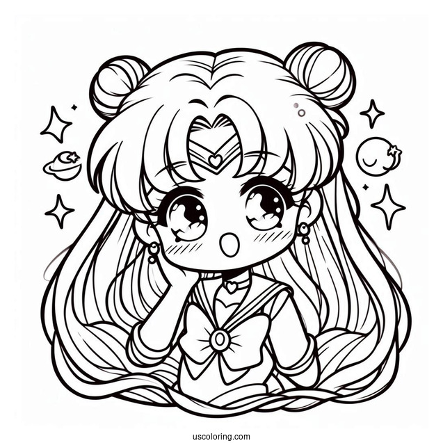 Kawaii Sailor Venus Coloring Page