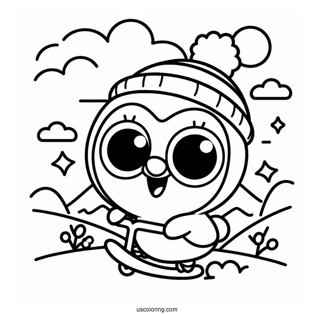 Pororo Coloring Page Of Easy Petty Outline For Preschoolers
