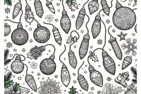 Christmas Lights Coloring Pages Featured Image