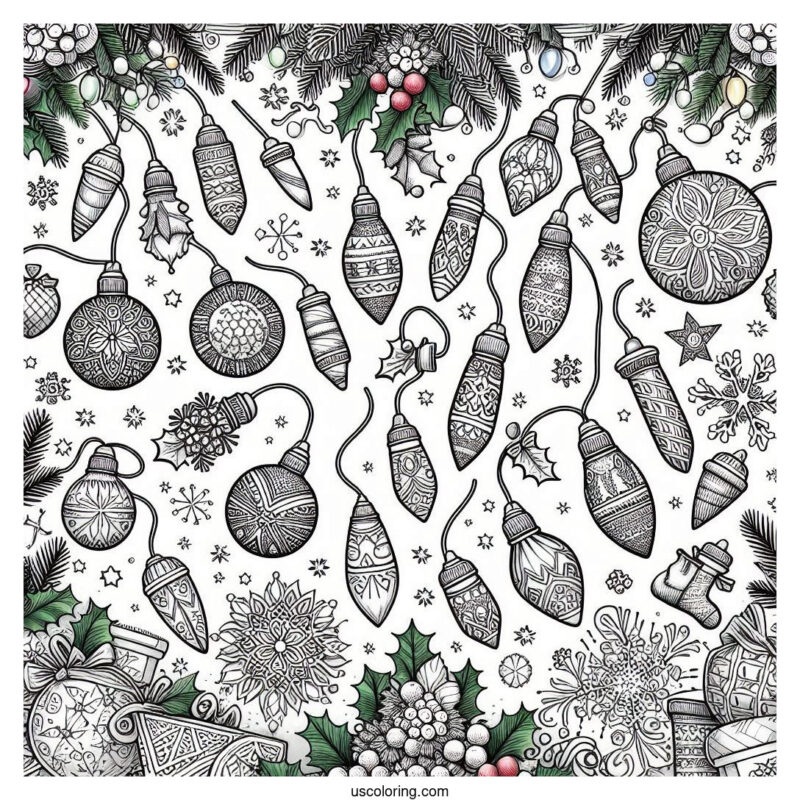 Christmas Lights Coloring Pages Featured Image