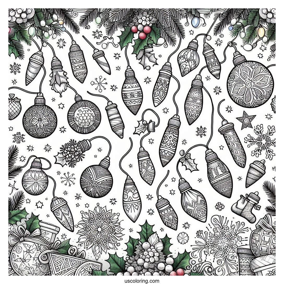Christmas Lights Coloring Pages Featured Image