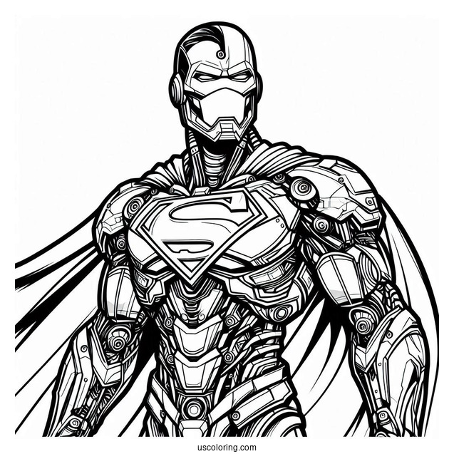 Coloring Page Of Justice League Cyborg