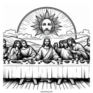 Last Supper Of Jesus Coloring