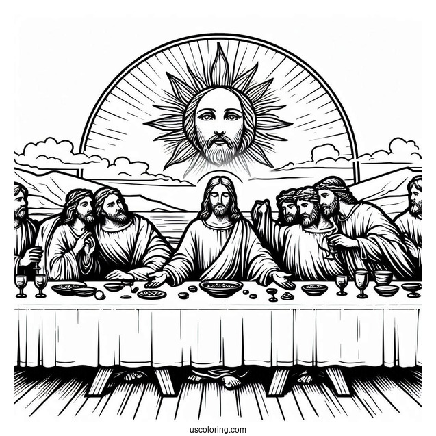 Last Supper Of Jesus Coloring