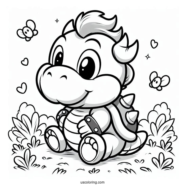 Playful Baby Bowser To Color