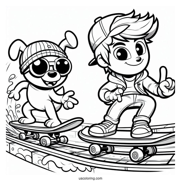 Subway Surfers Coloring Page Jake And Tricky