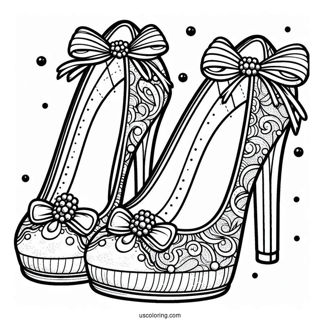 A Pair Of High Heels Coloring In For Preschoolers
