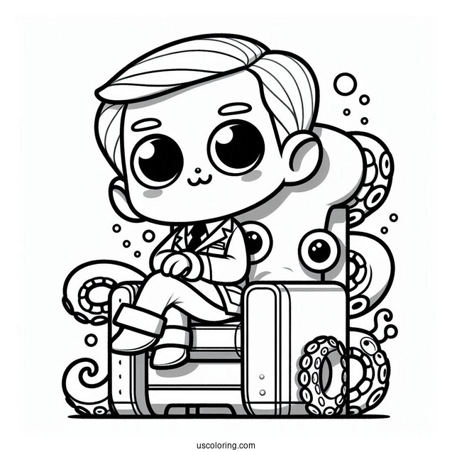 Octonauts Coloring Page Of Professor Inkling Octopus On Chair