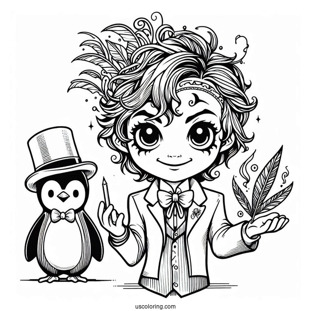 Joker Coloring Page With Penguin And Riddler