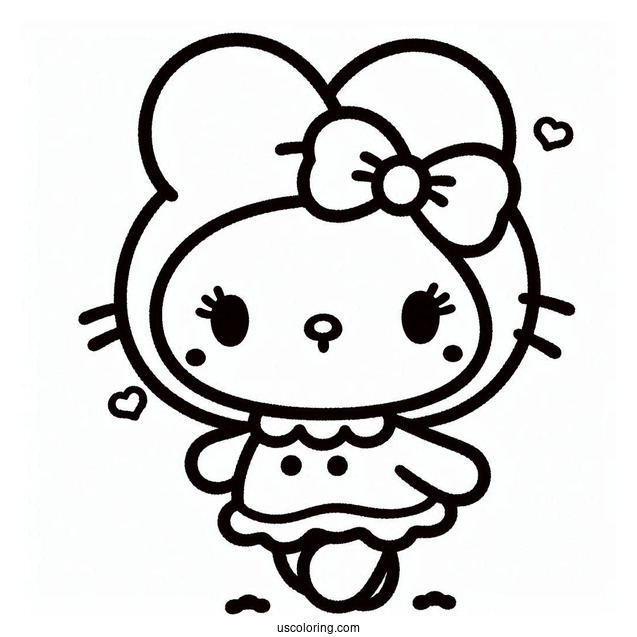 Sanrio Coloring Pages Of Kawaii Kuromi Walking