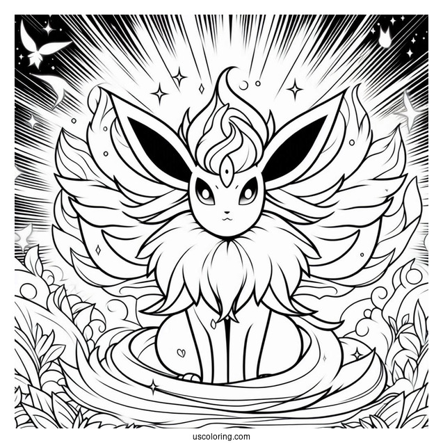 Flareon Incandescent Awakening Pokemon Card Coloring Page