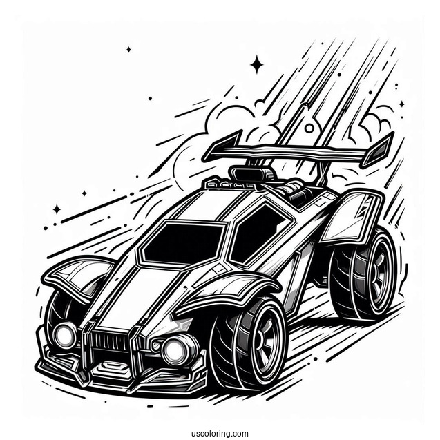 Rocket League Coloring Page Octane For Kids