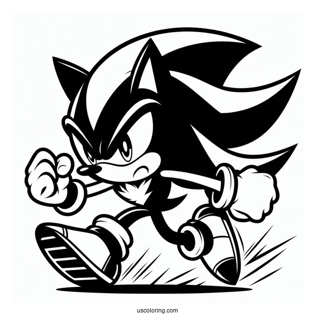 Angry Shadow Coloring Page The Hedgehog
