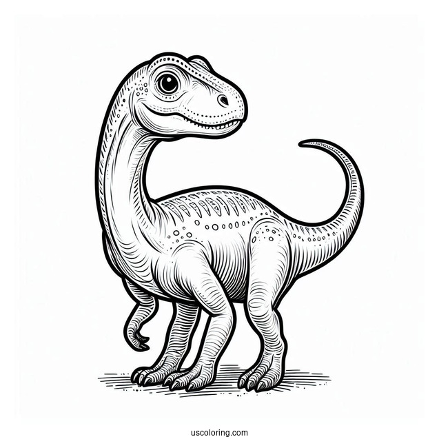 Compsognathus Dinosaur Coloring Sheet For Kids