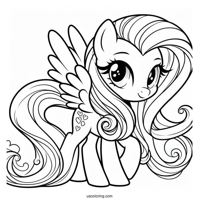 Coloring Page of Fluttershy from My Little Pony