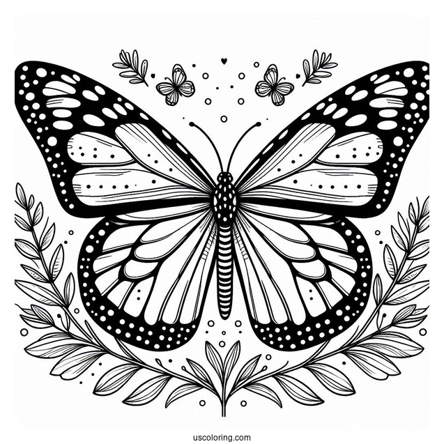 Easy Monarch Butterfly Coloring In