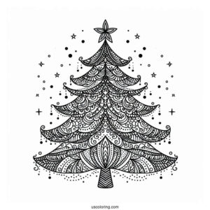 Relaxing Christmas Tree Mandala