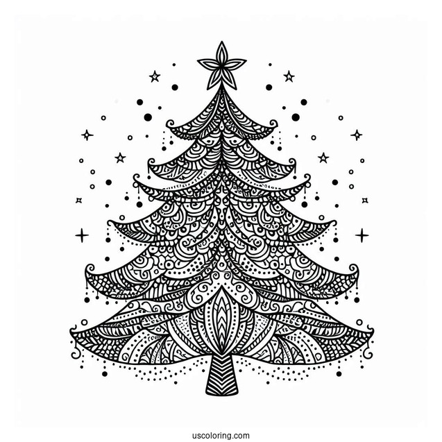 Relaxing Christmas Tree Mandala