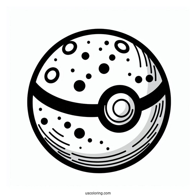 Simple Pokéball Coloring Page With Different Markings