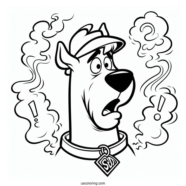 Coloring Page Of Mystery Inc Character Being Stunned