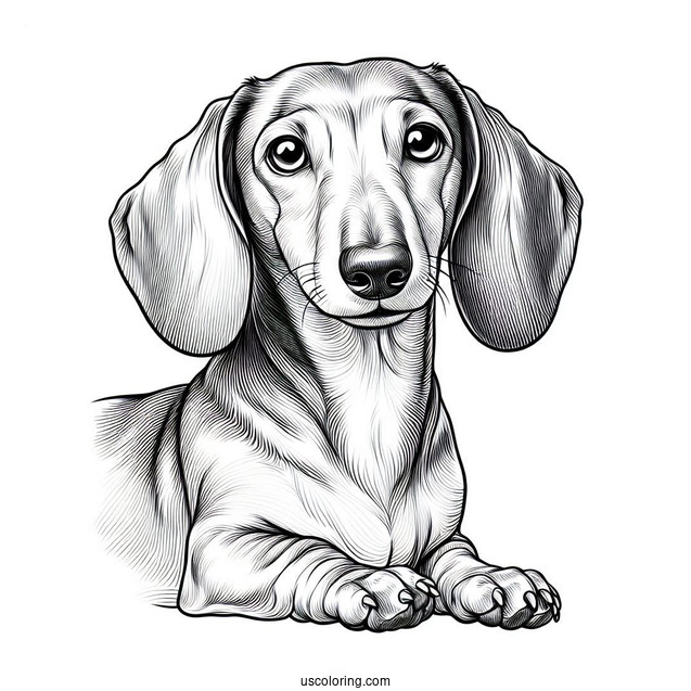 Close Up Of Dachshund Coloring Page