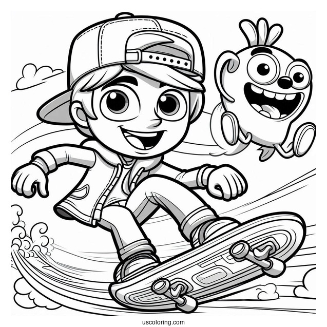 Subway Surfers Coloring Page Jake And Tricky Subway Surfers