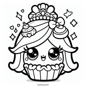 Outline Of Kawaii Cupcake Princess Shopkins