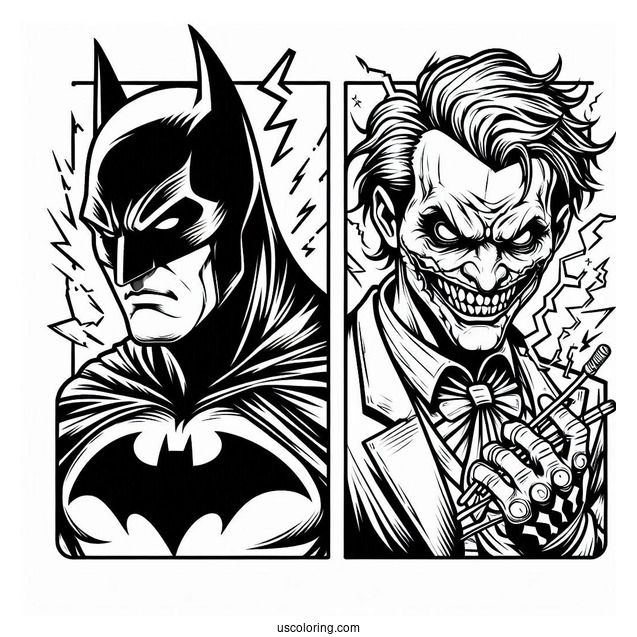 Batman Vs Joker Coloring Page