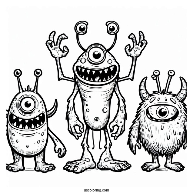Nickelodeon Coloring Page Of Aaahh!!! Real Monsters Krumm, Ickis, And Oblina