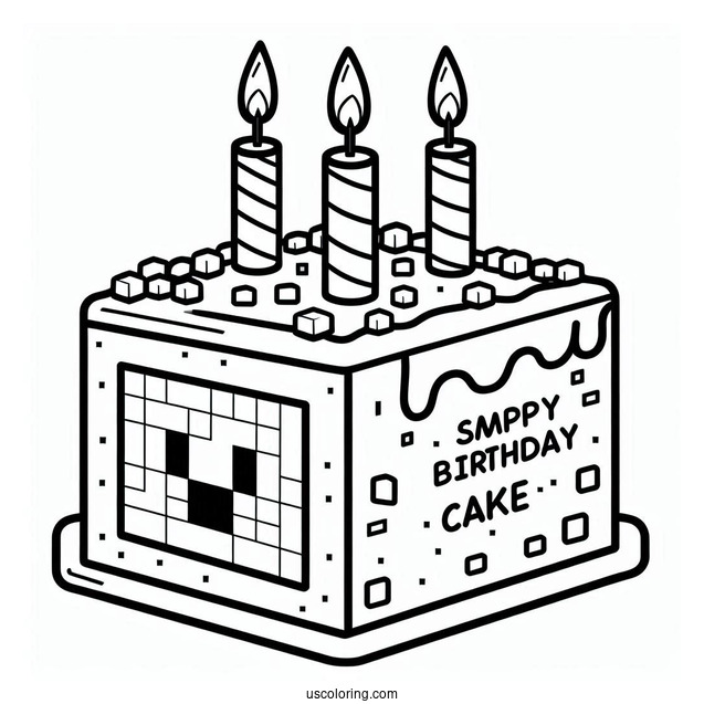 TNT Minecraft Birthday Cake