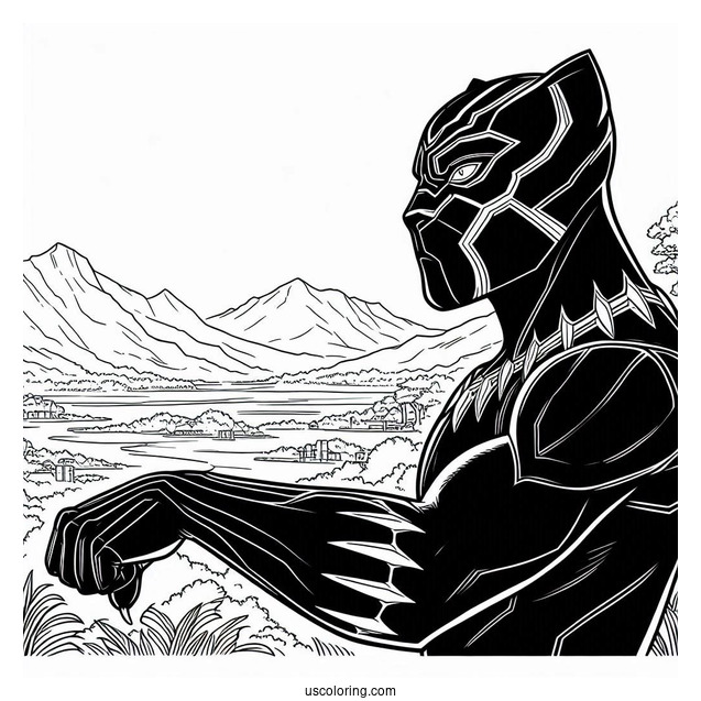 Black Panther Looking Over Wakanda