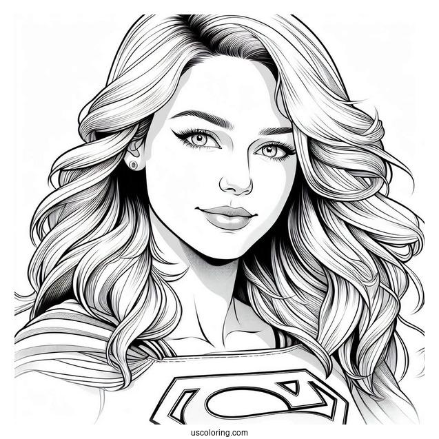 Realistic Kara Zor El Supergirl Coloring Page