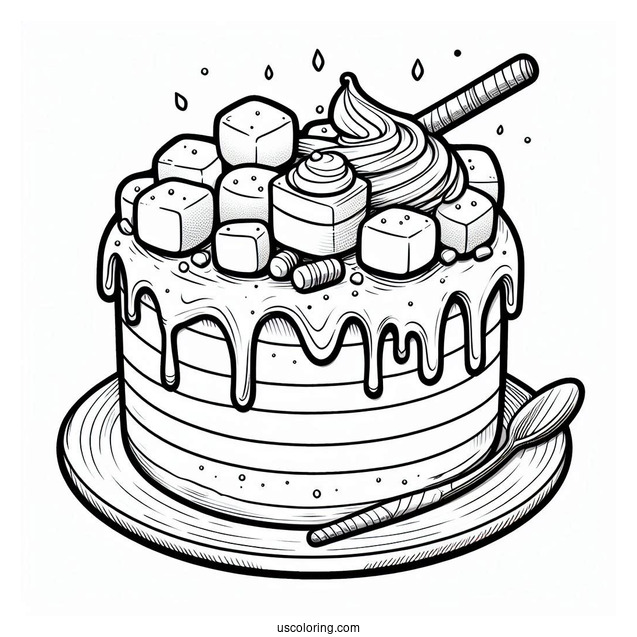 Hot Chocolate Cake With Marshmallows