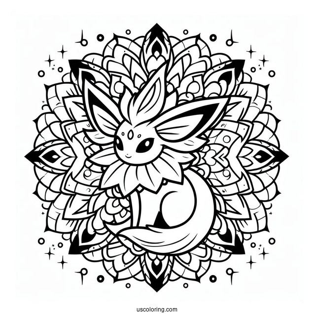 Vaporeon Mandala Coloring Page For Kids