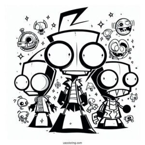 Nickelodeon Coloring Page Of Detailed Invader Zim
