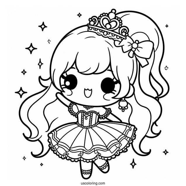 Kawaii Girl Dancing In A Fancy Costume