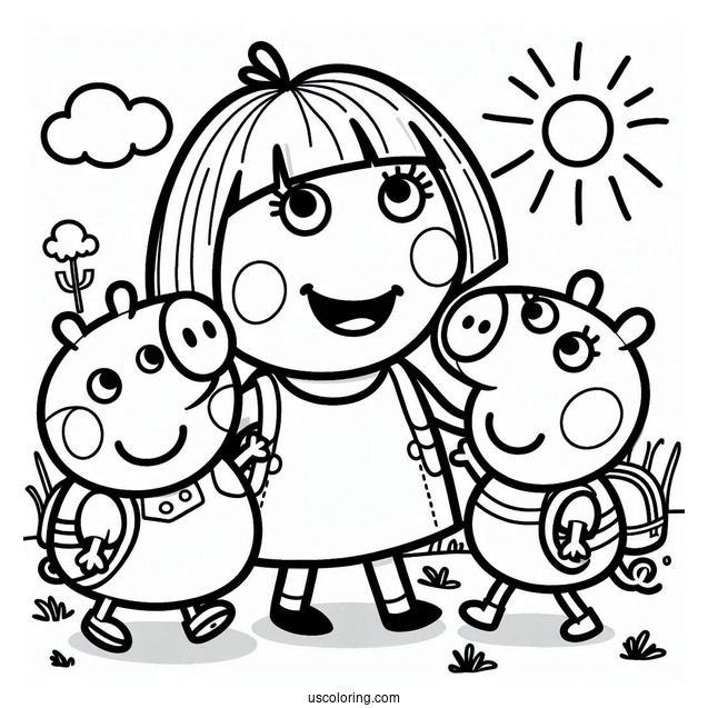Dora The Explorer Themed Peppa Pig To Color