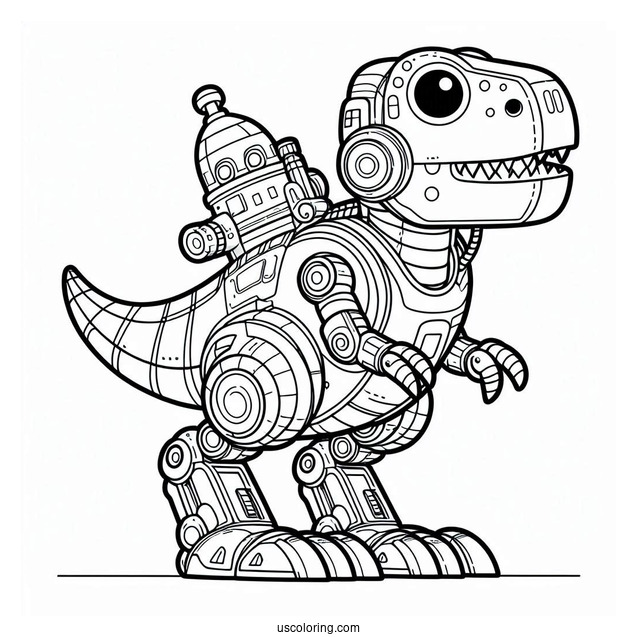 Robot Dinosaur Coloring Sheet