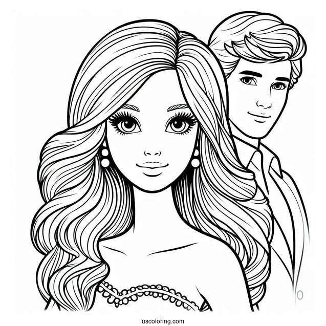 Barbie And Ken Dolls To Color
