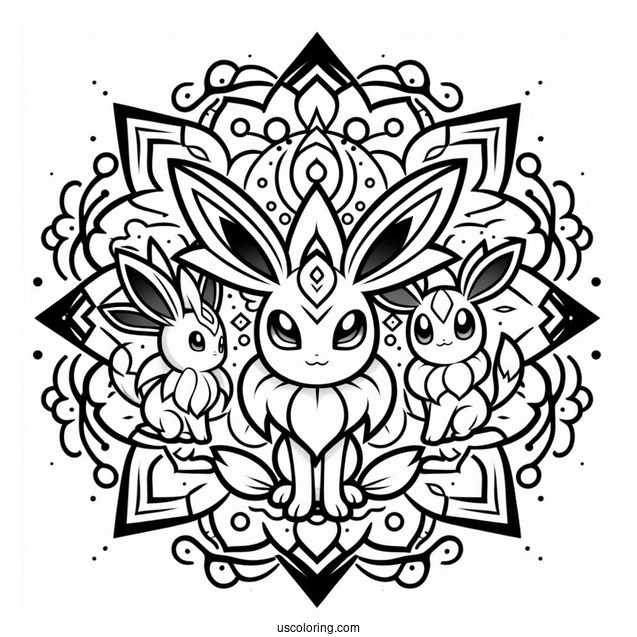 Sylveon Pokemon Mandala Coloring Sheet