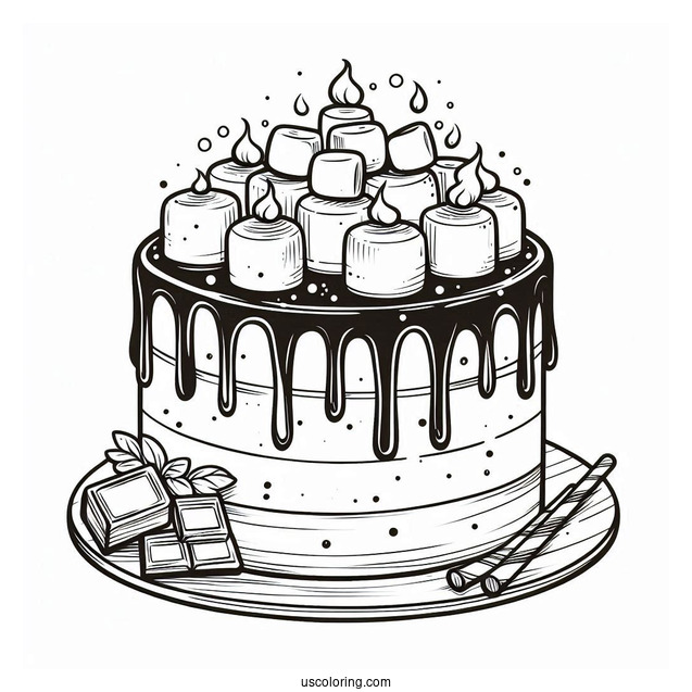 Hot Chocolate Cake With Marshmallows