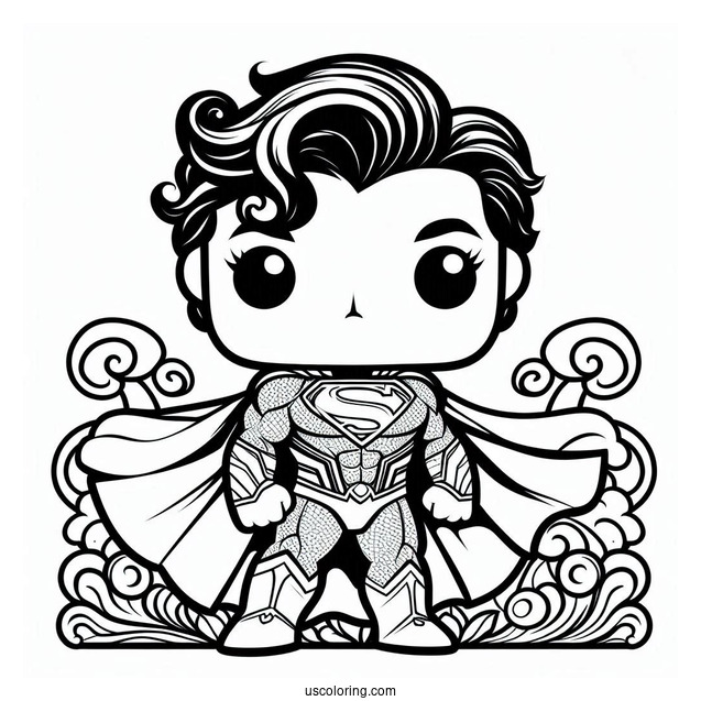 Cute Funko Pop Superman Coloring For Kids