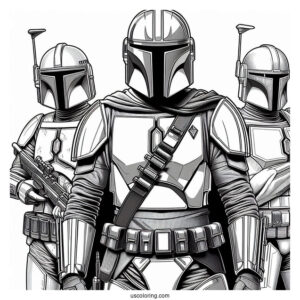 Realistic The Mandalorian Armor Coloring Sheet