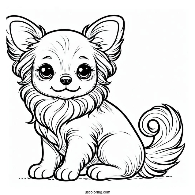Coloring Page Of Cute Chihuahua