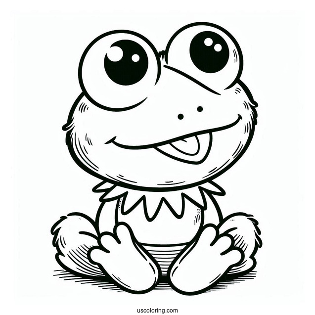 Muppets Coloring Page Of Baby Kermit The Frog For Kids