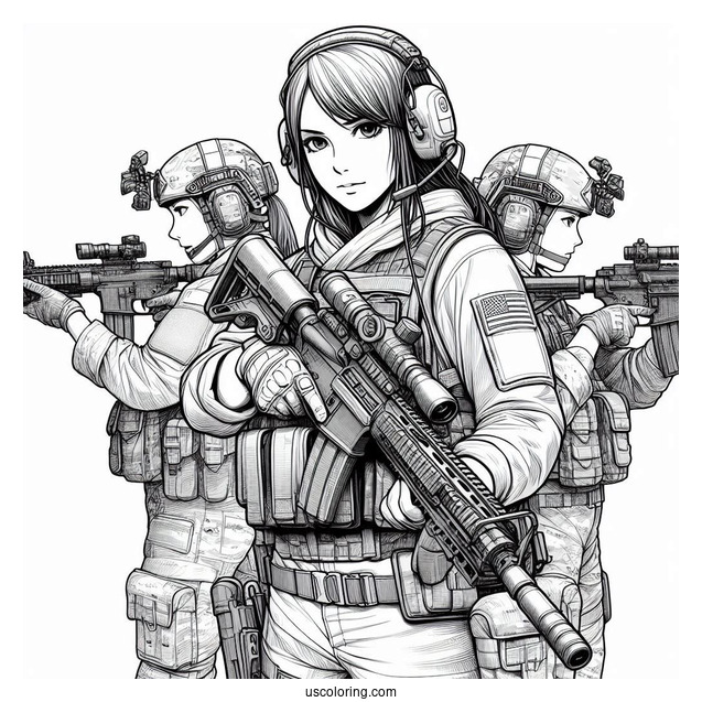 Realistic Special Operation Forces Soldier Coloring Page